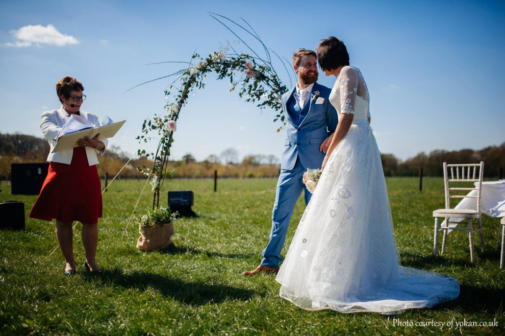 Outdoor Wedding Ceremony, Rebecca Waldron. Festival Wedding