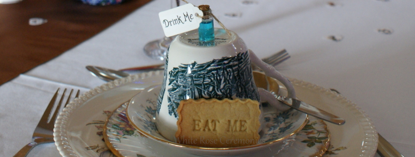 Alice-in-Wonderland Themed Wedding, Rebecca Waldron, White Rose Ceremonies