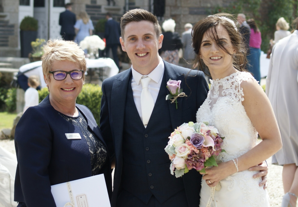 This image is of the beautiful Chateau Wedding Ceremony, conducted by Rebecca Waldron, White Rose Ceremonies, Celebrant